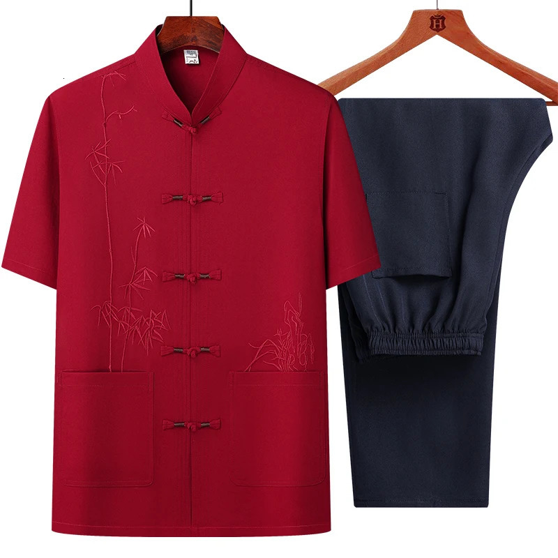 Mens sets Shirt trousers 2024 summer style fashion men shirt short sleeve shirt High quality shirts male Two Piece 250103