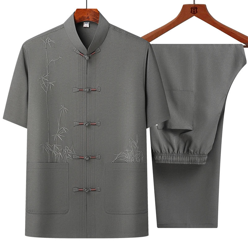 Mens sets Shirt trousers 2024 summer style fashion men shirt short sleeve shirt High quality shirts male Two Piece 250103