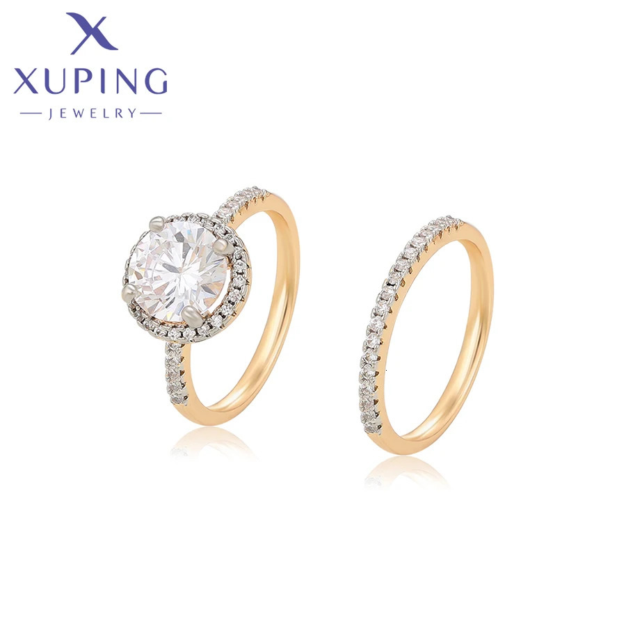 Xuping Jewelry Fashion Round Couple Ring Set Gold Plated Rings for Men Women Wedding Gift Party Gift X000755118 250103