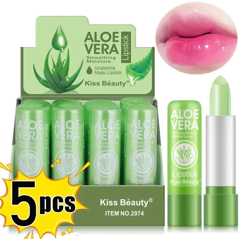 Temperature Change Aloe Vera Lip Balm Natural Lasting Moisturizing Antidrying Lipstick Refreshing Nonsticky Lips Care Cosmetic 241224