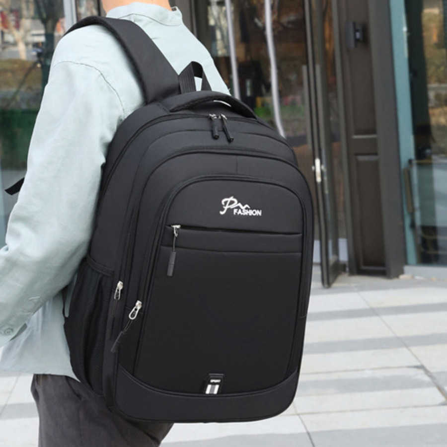 Fashionable and Trendy Mens Backpack Large Capacity Business Computer Backpack Simple Student Backpack Casual Travel Bag 240920