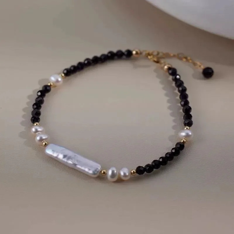 Baroque Long Pearl Bracelet Necklace Black Spar Niche Sense Womens Bracelet 250102