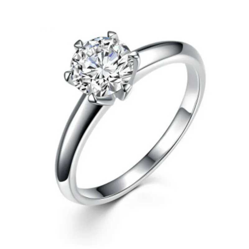 Couple gift fine 925 Sterling Silver moissanite Rings for women crystal adjustable size Fashion party engagement wedding JewelryXJ250104