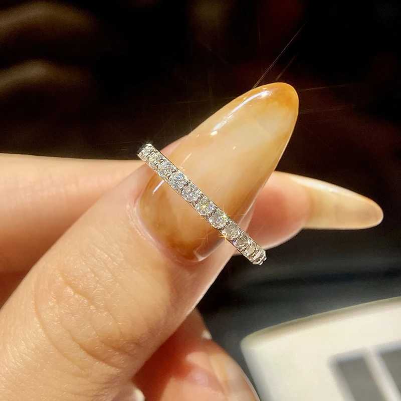 GRA Test Passed Moissanite Ring Matching Wedding Diamond Band for Women 925 Sterling Silver Female Crown Single Tail Ring JewelrXJ250104