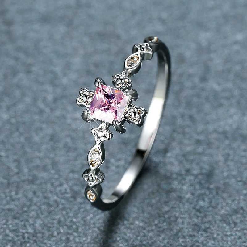 Fashion Ring 925 Silver Jewelry with Obsidian Zircon Gemstone Finger Rings Accories for Women Wedding Party Gifts WholesaleXJ250104