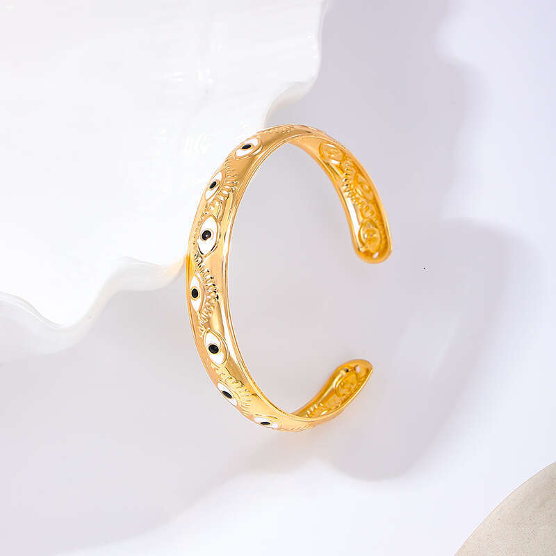 1 fashionable and personalized metal creative eye elegant women's open mouth bracelet suitable for parties to wear