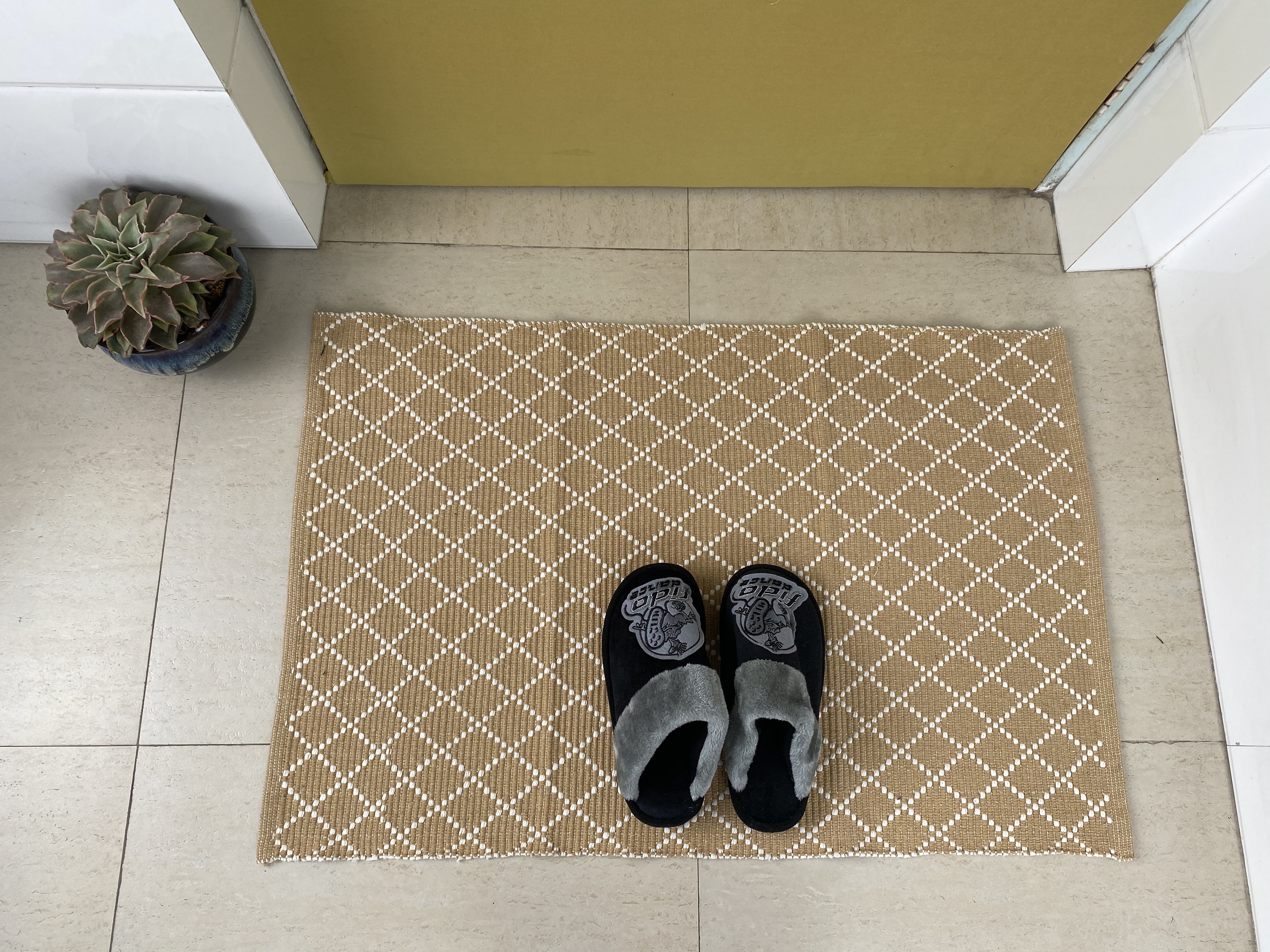 Superior Absorbent Handmade Cotton Floor Mat Modern Style Area Rugs for Living Spaces