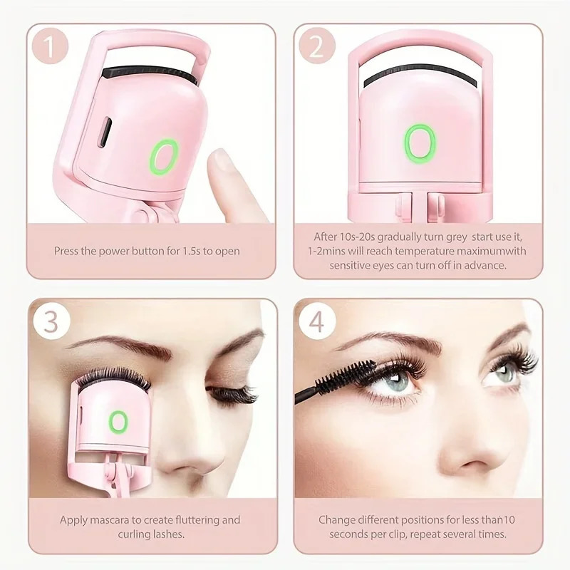 Electric Eyelash Curler Charging Model Fast Heating Portable Shaping and Lasting Curling Eyelash Clip 241226