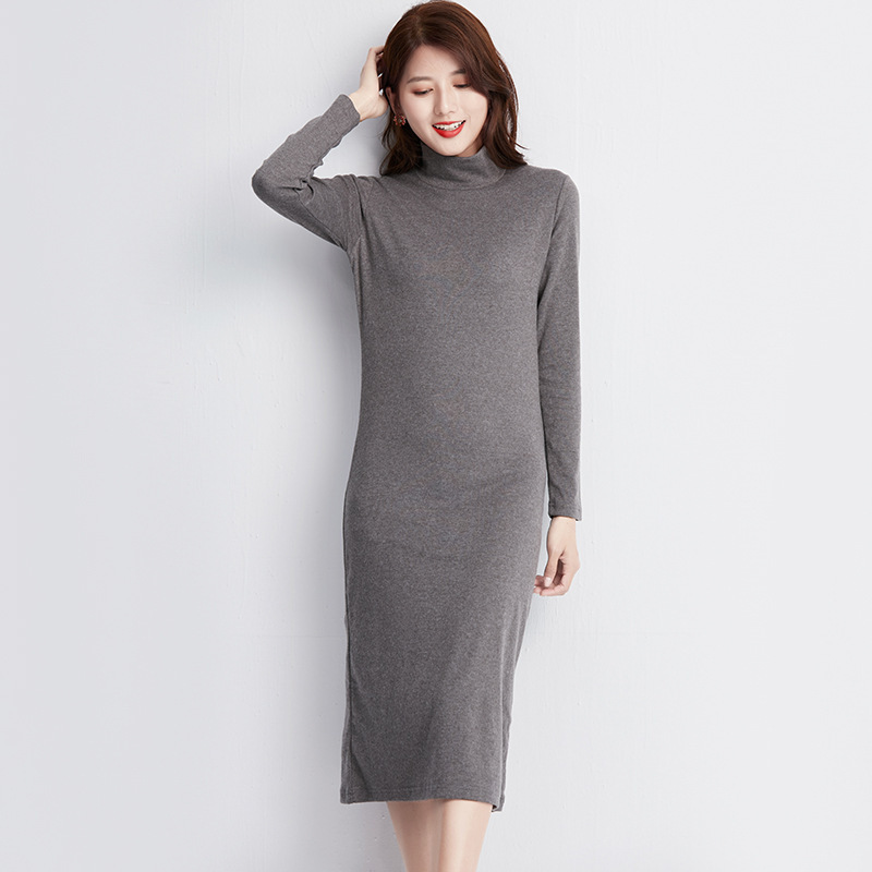 L58931 Autumn temperament sweet turtleneck sweater 2024 new women's Korean version solid color fashion bottoming t-shirt skirt