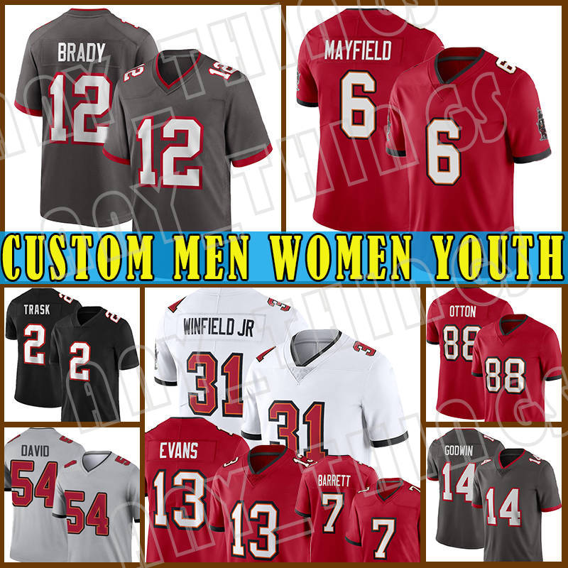 13 Mike Evans 14 Chris Godwin Football Jerseys 6 Baker Mayfield Antoine Winfield Jr Tom Brady Bucky Irving Lavonte David Chris Godwin Kyle Trask Vita Vea Rachaad White