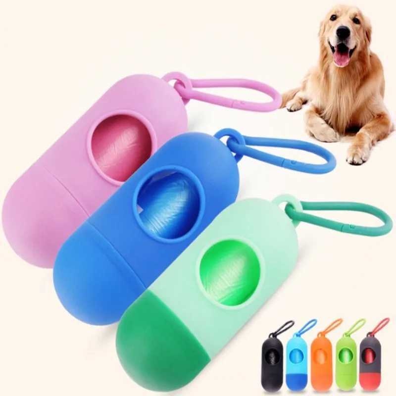 Dog Poop Bag Dispenser Pet Poop Pickup Bags Holder with 1 Roll 15Pcs Dog Waste BagsXJ250104