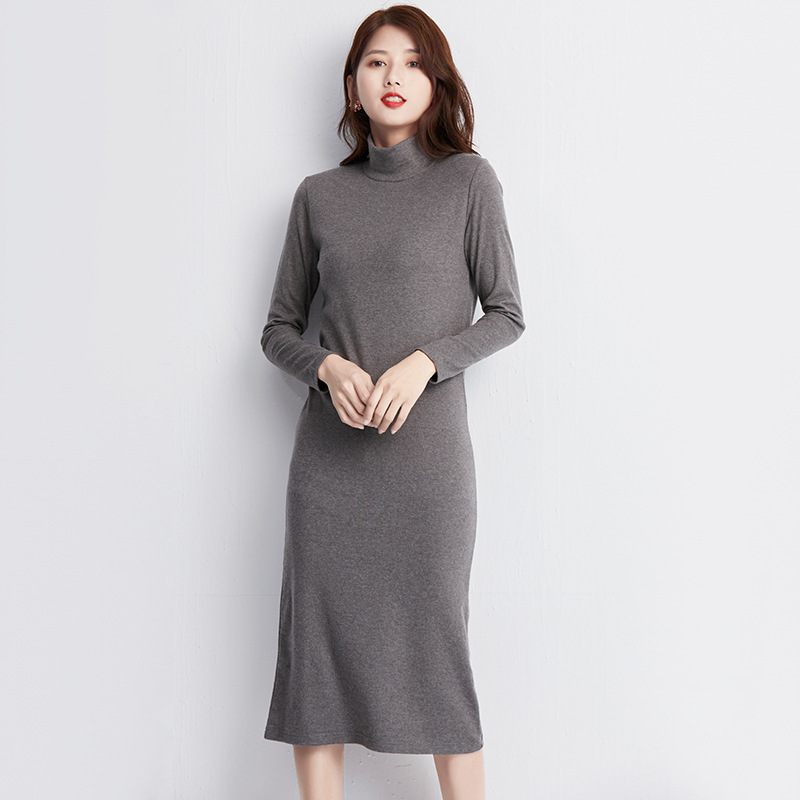 L58931 Autumn temperament sweet turtleneck sweater 2024 new women's Korean version solid color fashion bottoming t-shirt skirt