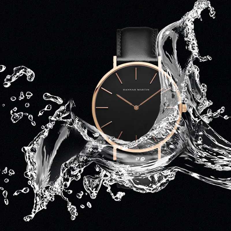 Hannah Martin Brand Jan Quartz Mens Waterproof Watch Fashion Luxury Ultra Thin Leather Creative Mens Watch W250104