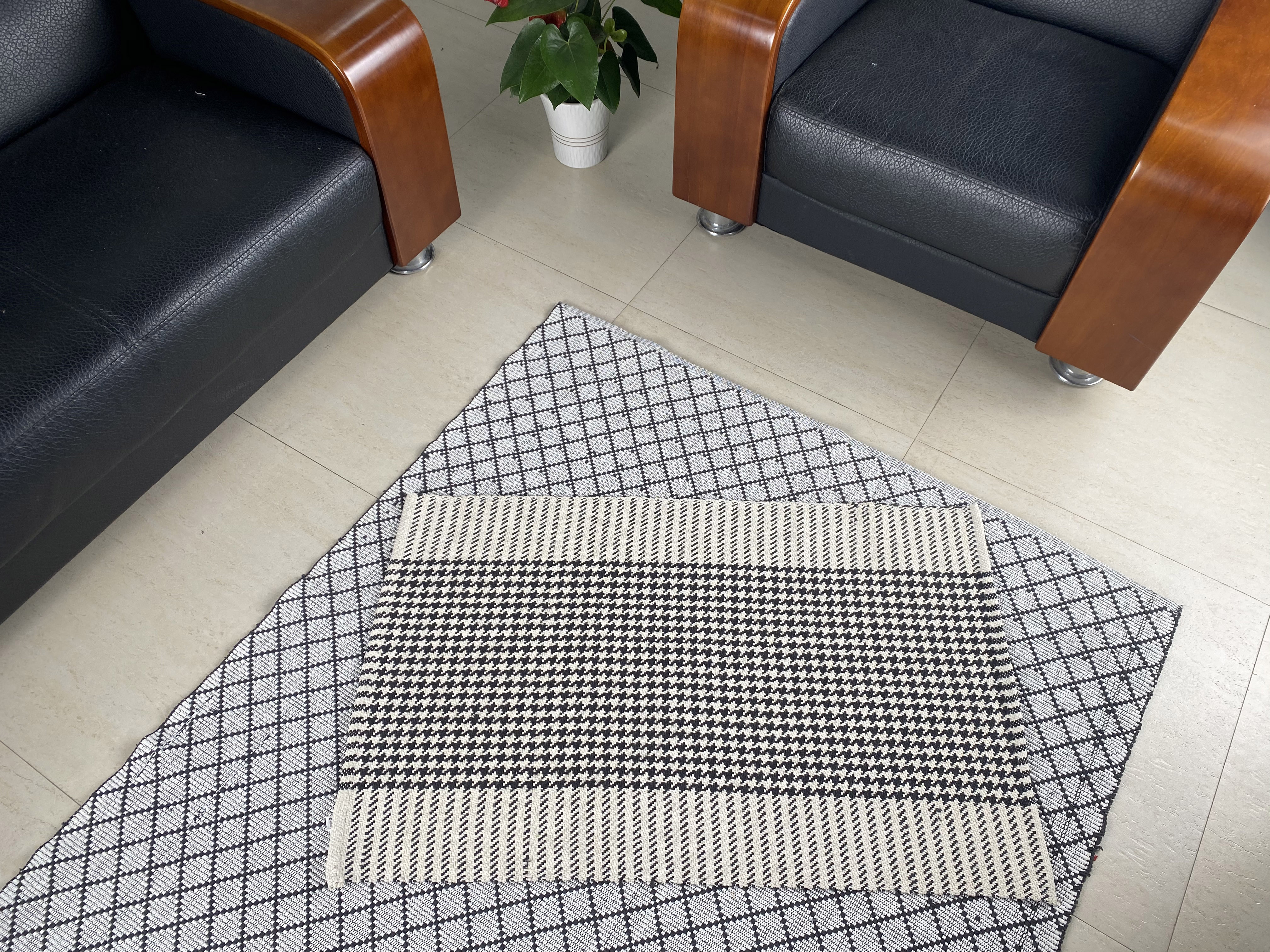 Robust Colored Cotton Area Rug - Versatile and Well-Made Flooring Solution