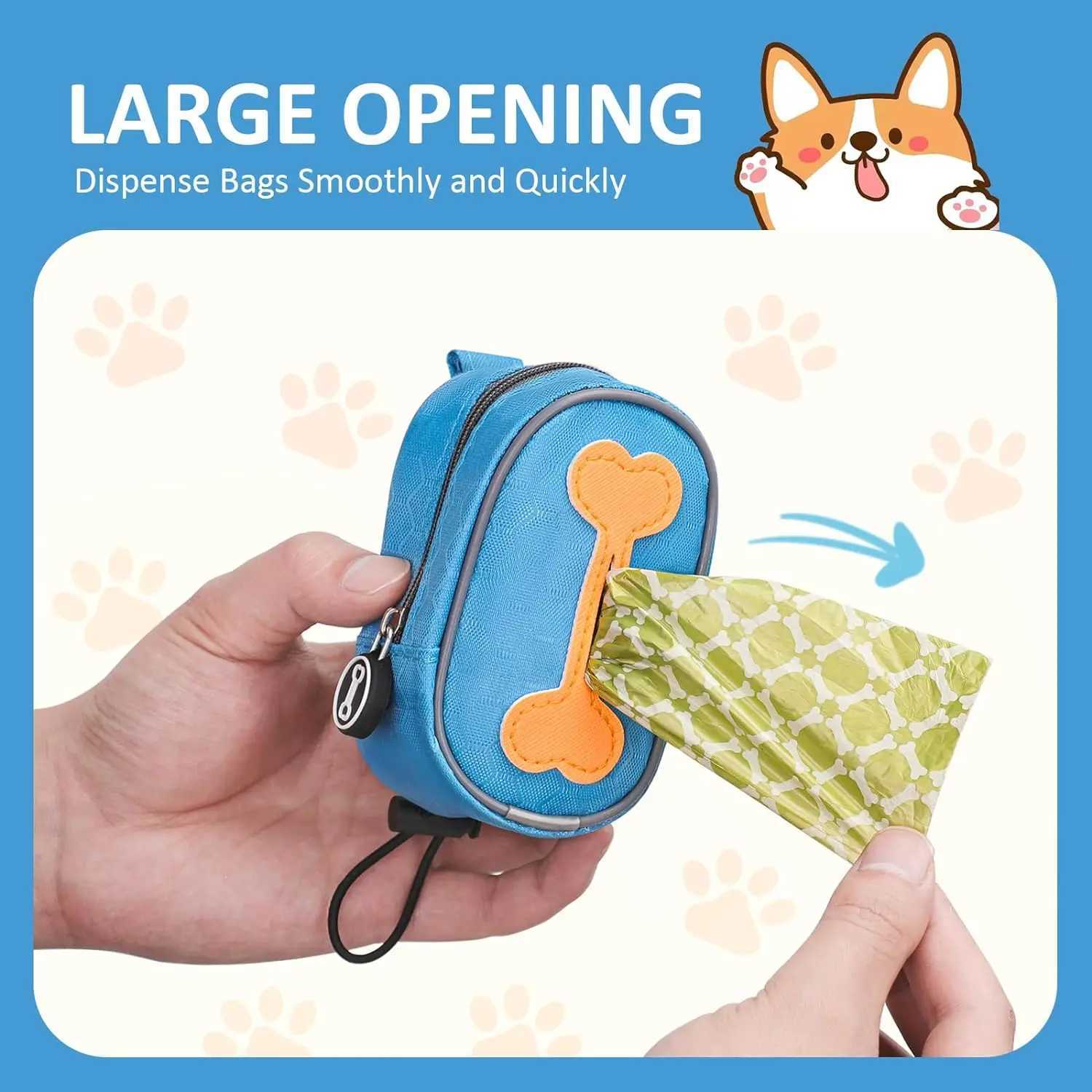 Pet Dog Portable Poop Bag Adjustable Travel Garbage Bag Puppy Cats Waste Poop Bags Dispenser Pet Cleaning Tools Dog AccessoriesXJ250104
