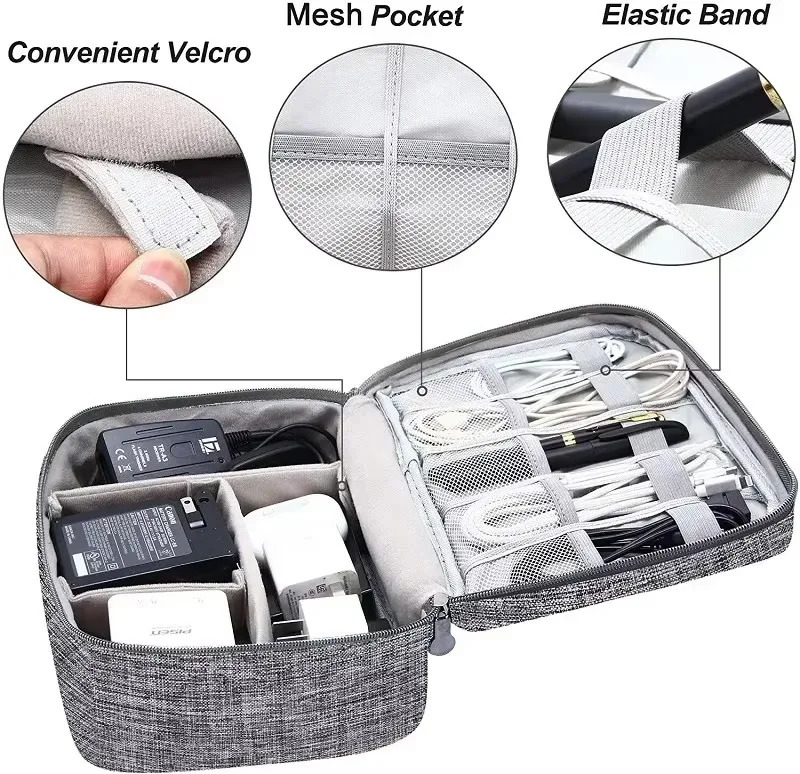 Travel Cable storage bag Portable waterproof Digital electronic USB data cable charger plug storagebag 241226