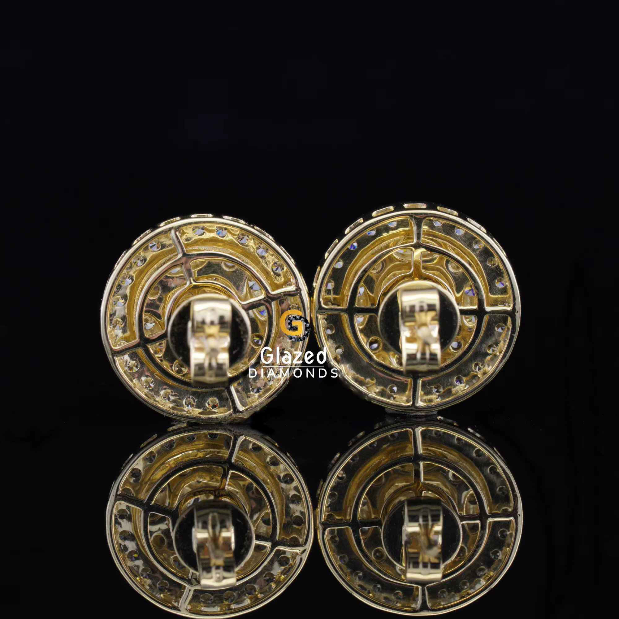 Custom Earrings Studded With Round Brilliant And Baguette Cut Moissanite Dias In Sterg Sier