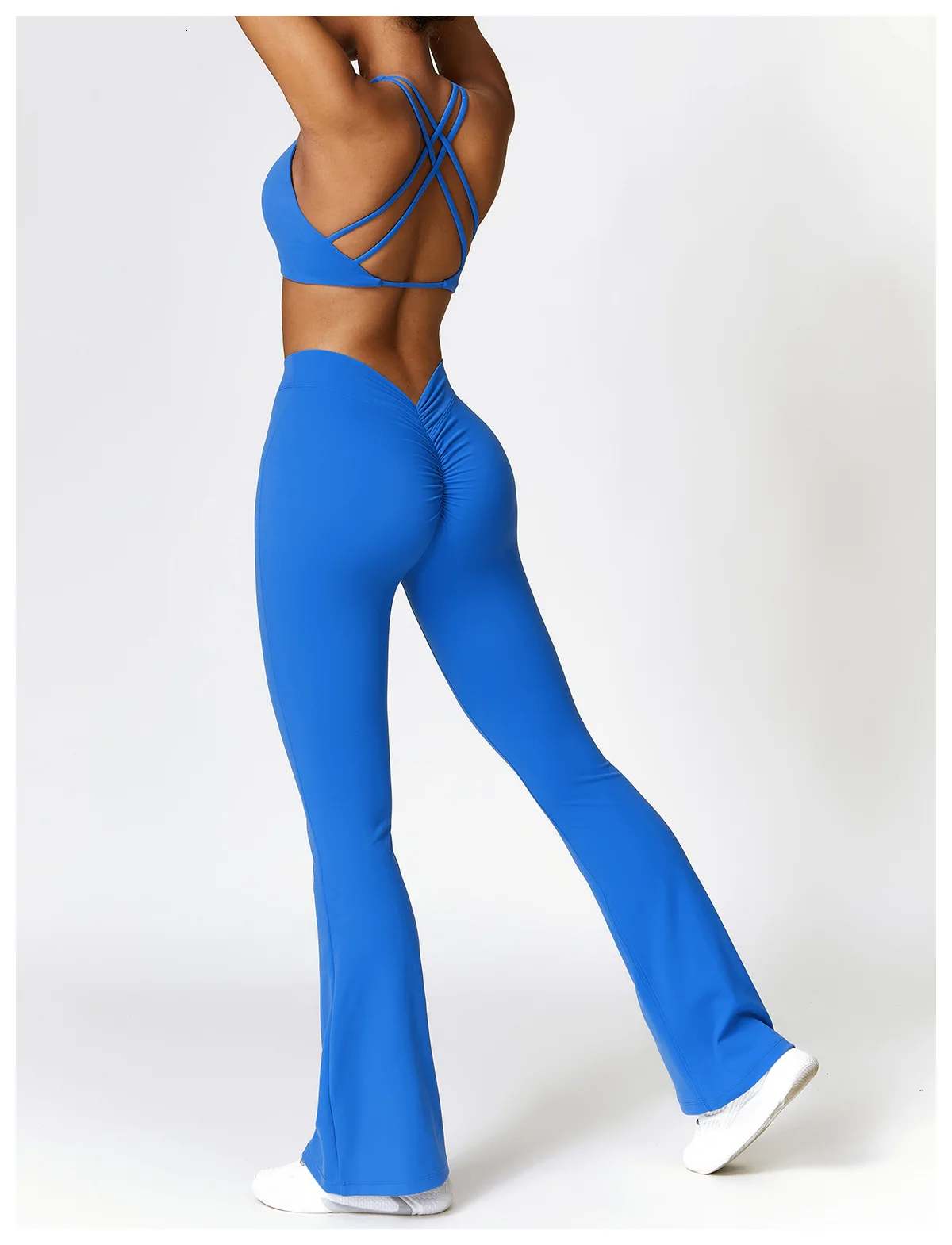 Yoga 2 Pieces Gym Set Workout Clothes For Women Seamless High Waist Leggings Sports Bra Suit