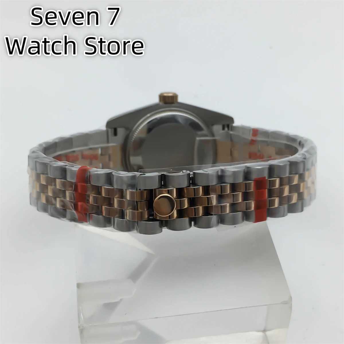 BLIGER 31mm NH05 Womens Automatic Sunburst White Mother Pearl Dial Shining Diamond Side Steel Stainless Steel Bracelet W250104