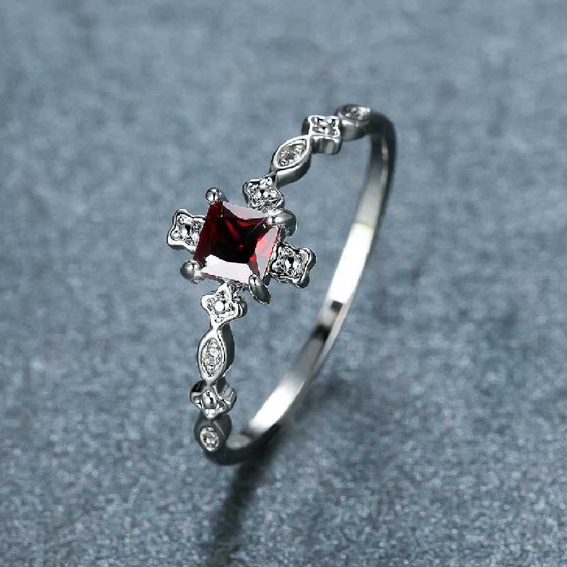 Fashion Ring 925 Silver Jewelry with Obsidian Zircon Gemstone Finger Rings Accories for Women Wedding Party Gifts WholesaleXJ250104