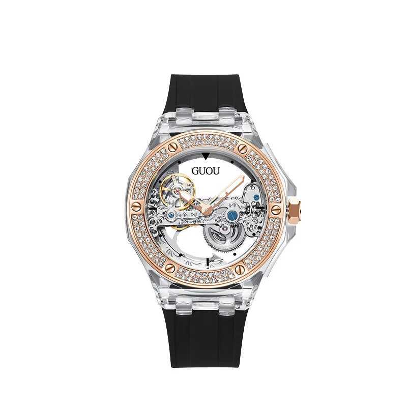 2023 Fashion Guou Top Brand Simple Female Waterproof Female Water Diamond Sile Te Trend Automatic Machinery W250104
