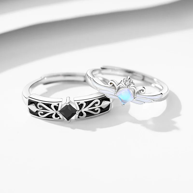 Silvology Real 925 Sterling Silver Princess Knight Couple Rings Original n Crown Birthday Ring Valentines Day Jewelry 250103