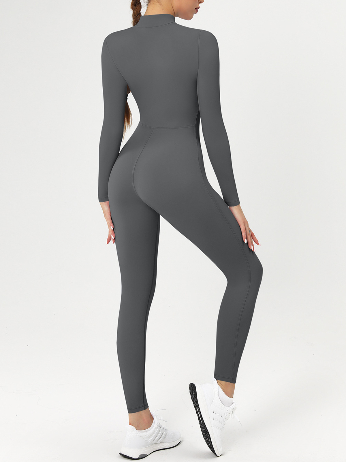 Yoga Women Sports Overalls Zipper Jumpsuit Set Gym Long Sleeve Fiess Suit Workout Bodysuit Athletic Wear Tracksuit
