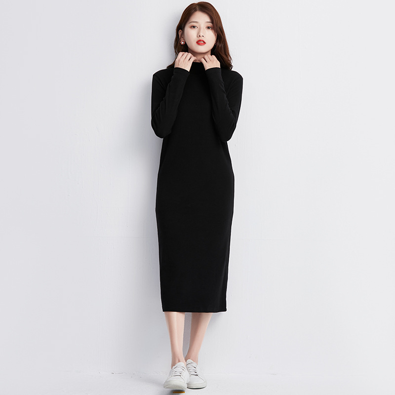 L58931 Autumn temperament sweet turtleneck sweater 2024 new women's Korean version solid color fashion bottoming t-shirt skirt