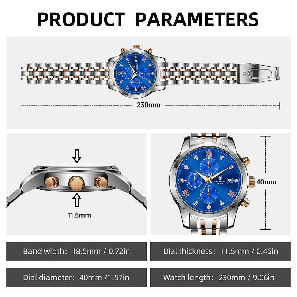 SPHERO Busin Mens Date Timer Waterproof Mens Stainless Steel Watch Japanese Enamel Watch W250104
