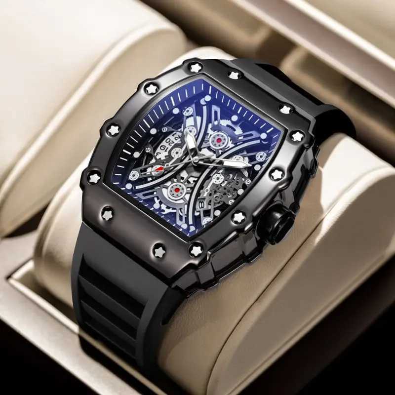 UTHAI Mens Sports Brand Wine Barrel Calendar Night Light Waterproof European and American Tren Mens Fashion Clock W250104
