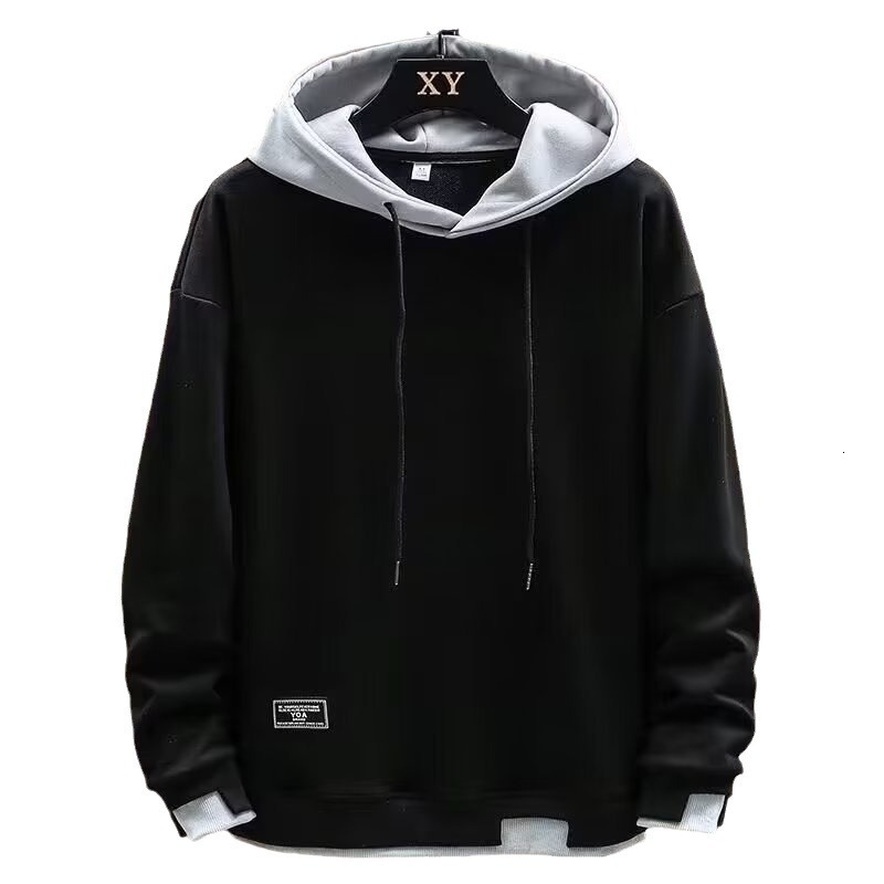 Fake two hoodies mens trend 2024 thin fashion brand mens spring and autumn casual loose hooded jacket