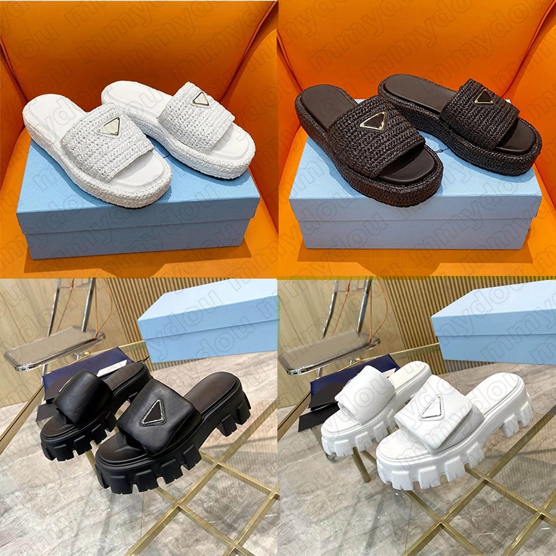 designers slippers womens slippers summer sliders slippers fashion triangle sliders fashion sandal flat comfort mules scuffs casual shoes straw summer sandal