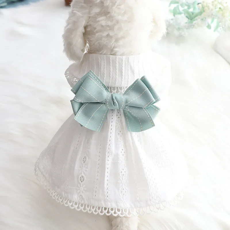 Spring and Summer Thin Lolita Princess Skirts for Pets Dog Clothes Cat Supplies Mint Butterfly 250103
