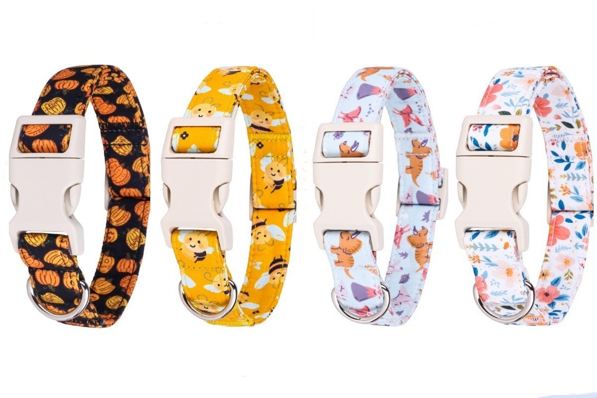 Fashion New Pet Accessories Dog Collars Premium Adjustable Roll Wholesale Pet Collar 2024 Sale Cotton RIBBONS Floral 100% Cotton