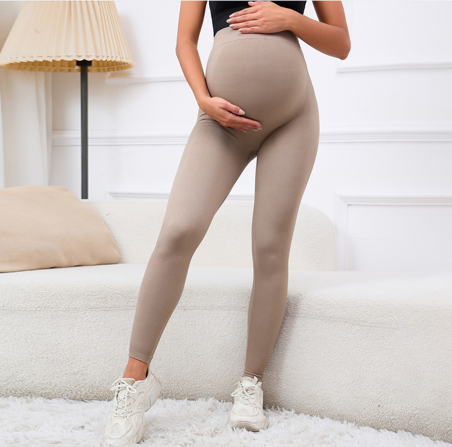 Elastic High Waist Maternity Leggings Skinny For Pregnant Women Belly Support Postpartum Leggins Body Shaper Fiess Trousers