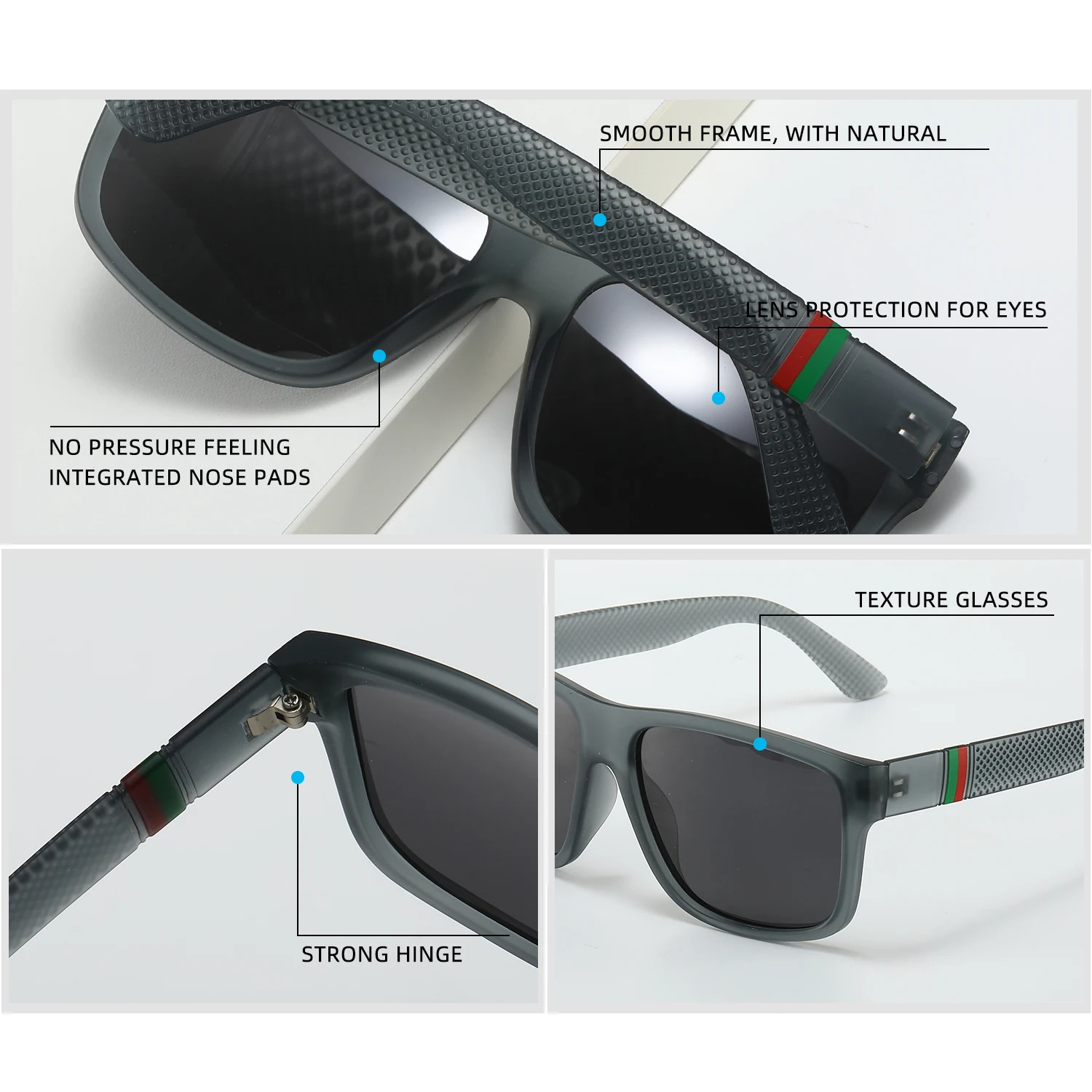 Fashion Oversized Polarized Sunglasses Men Women Driving Fishing Travel Vintage Square Sun Glasses For Man UV400 Eyewear 241228