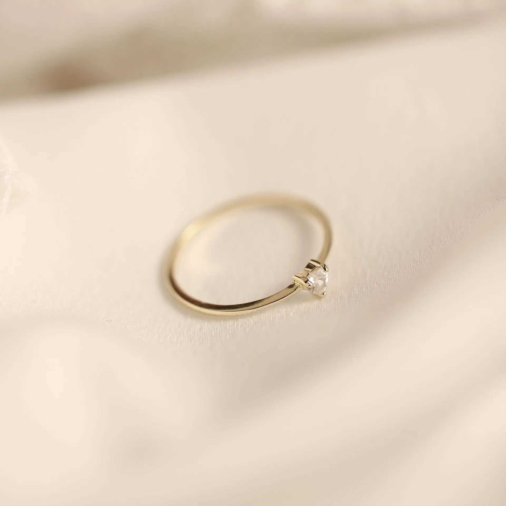 925 Sterling Silver Plated 14K Gold Exquisite Inlay Zircon Heart Ring for Women Simple Temperament Wedding Party JewelryXJ250104