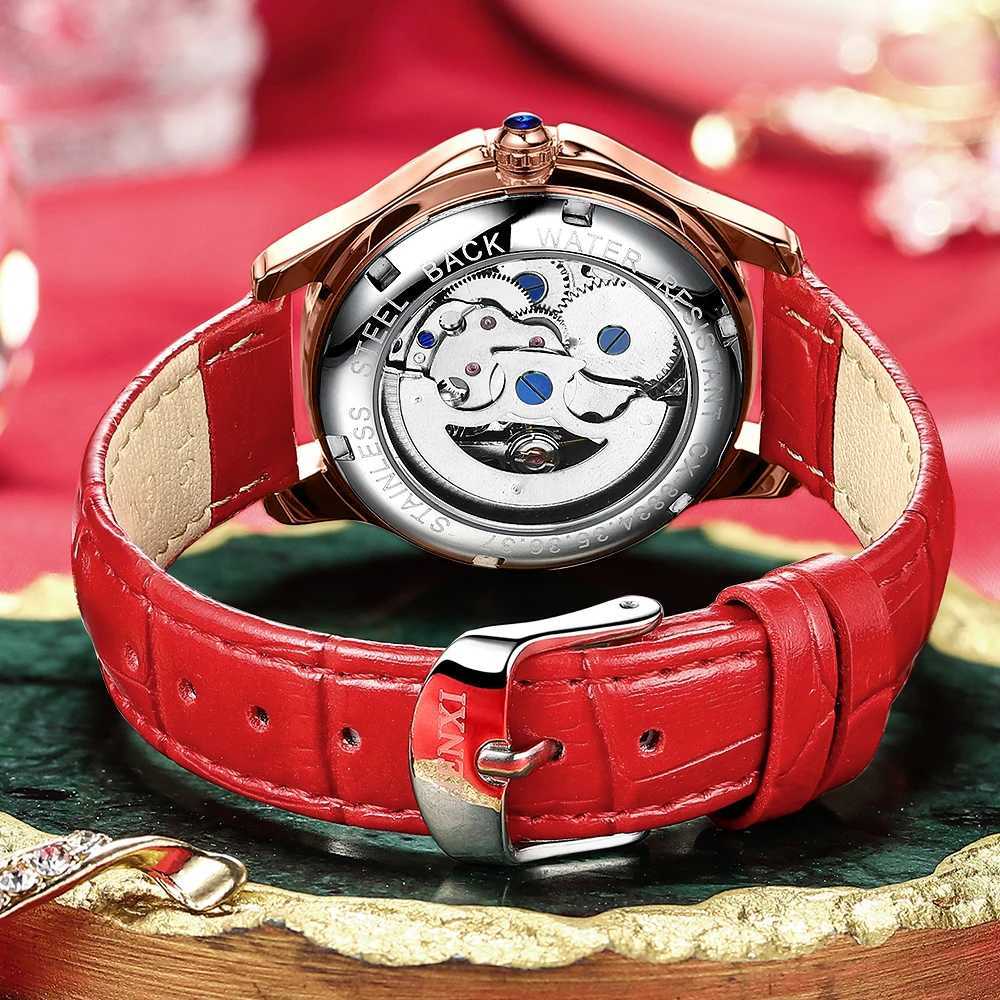 CHENXI New Womens Automatic Luxury Dr Leather Waterproof Womens Wrist Mechanical Quartz Watch W250104