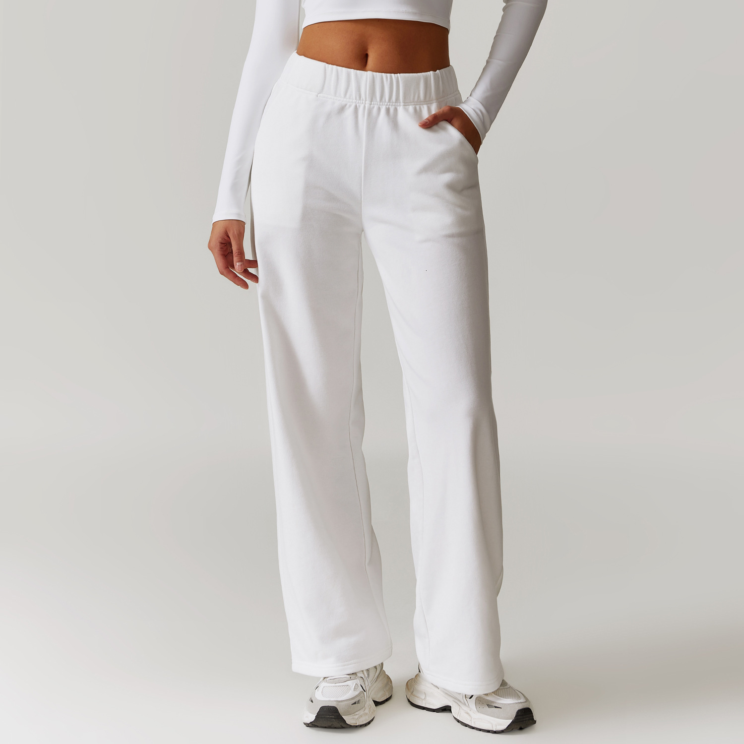 New Cotton Winter High Waist Running Women's Straight Leg Sports Casual Versatile Loose Yoga Pants