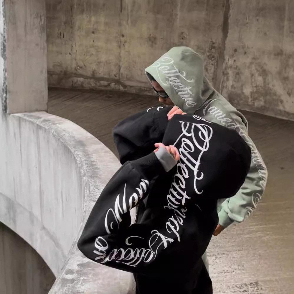 American Style Streetwear With Embroidered Letters Printed Cardigans, Loose Zipper Hoodies, Men's And Women's Hoodies