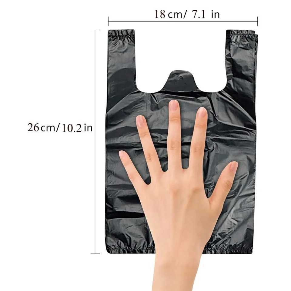 Dog Cat Poop Bags100Pcs Black Pet Small Waste Bags with Handle Small Plastic Garbage Bags for Pet Poop Desktop Litter CarXJ250104
