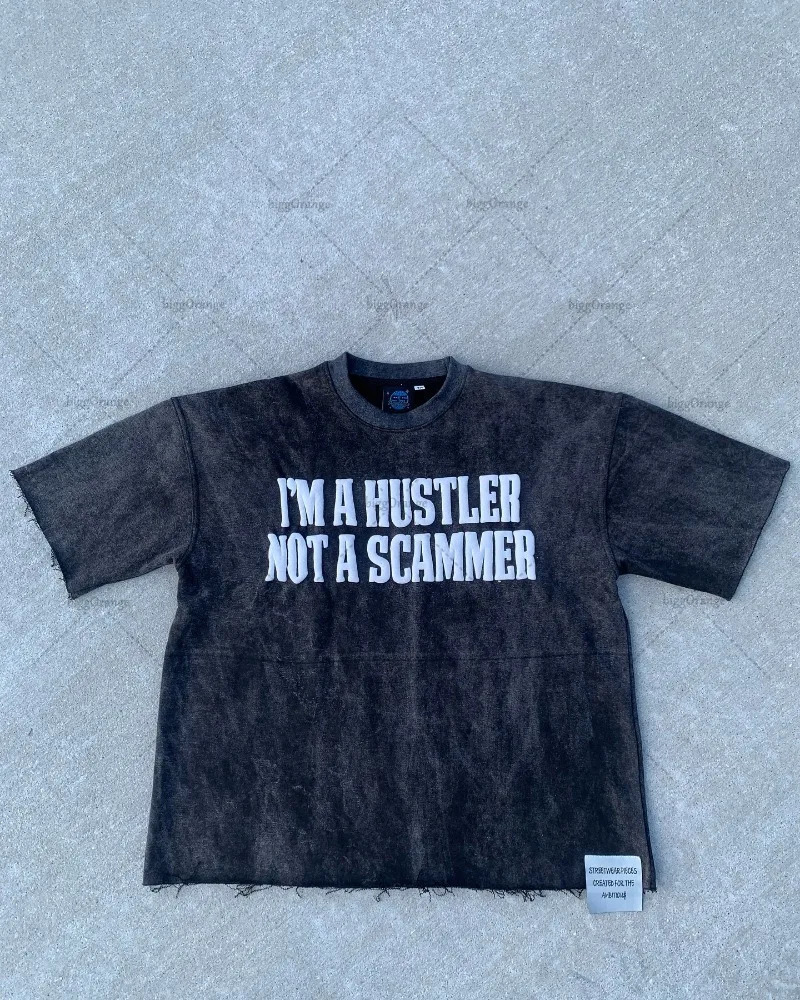 Y2k summer American street color round neck top letter printed short sleeved mens retro casual oversized T-shirt for women 250103