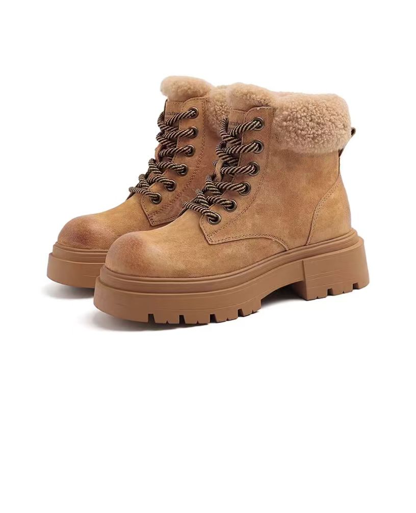 Kick hard canvas patchwork big yellow boots Korean version side zipper thick soled Martin boots casual shoes