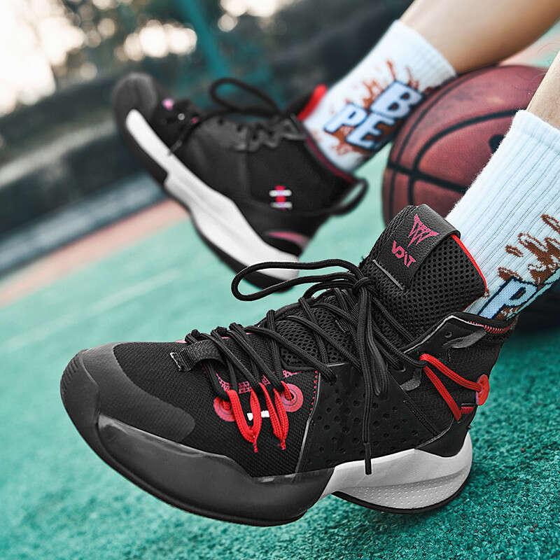 Actual combat basketball men high top new anti- slip wear-resist ant breathable shock absorption youth sports shoes