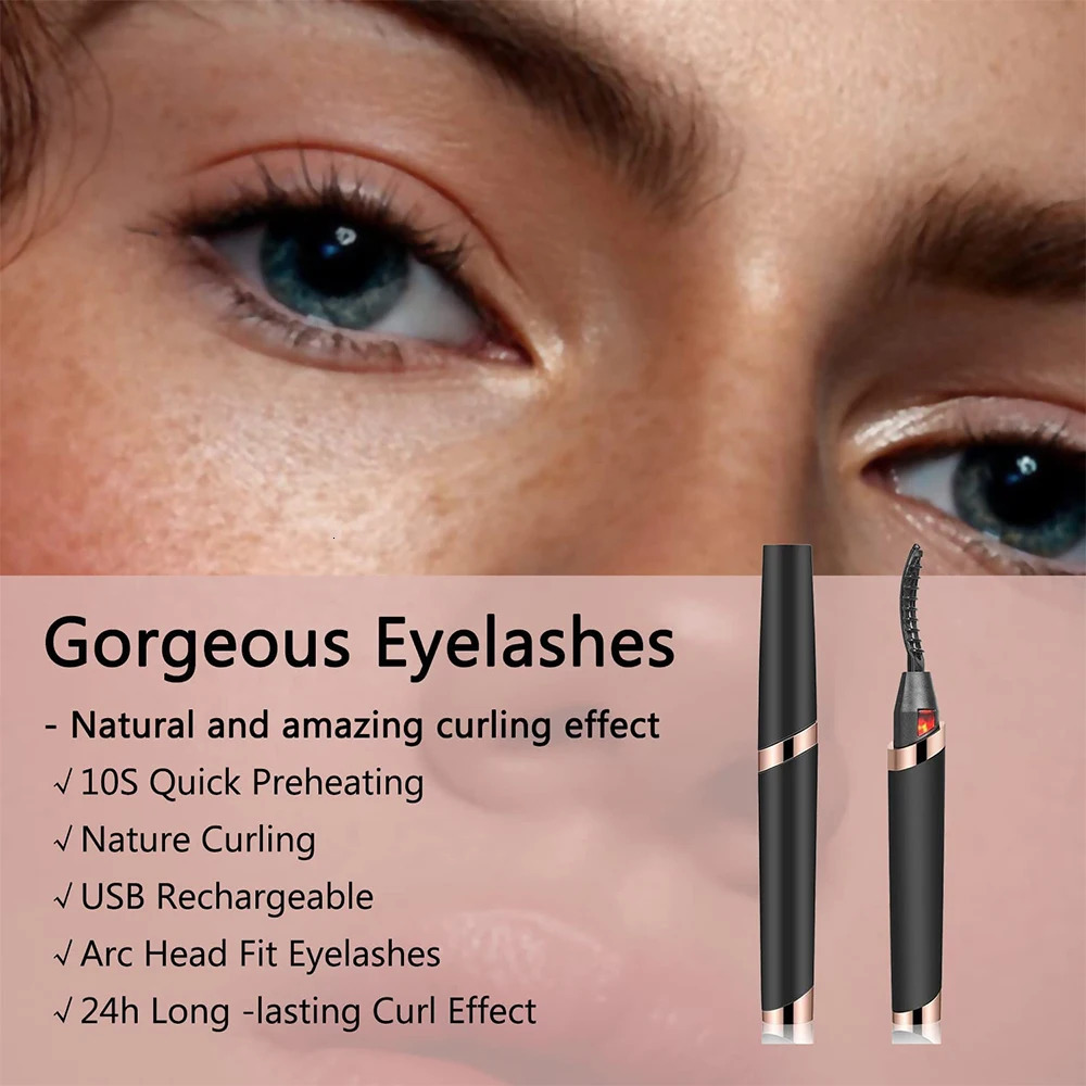 Heated Eyelash Curlers Electric Eyelash Curler for Makeup Tools USB Rechargeable with 3 Heating Modes Eyelash Curlers 241226
