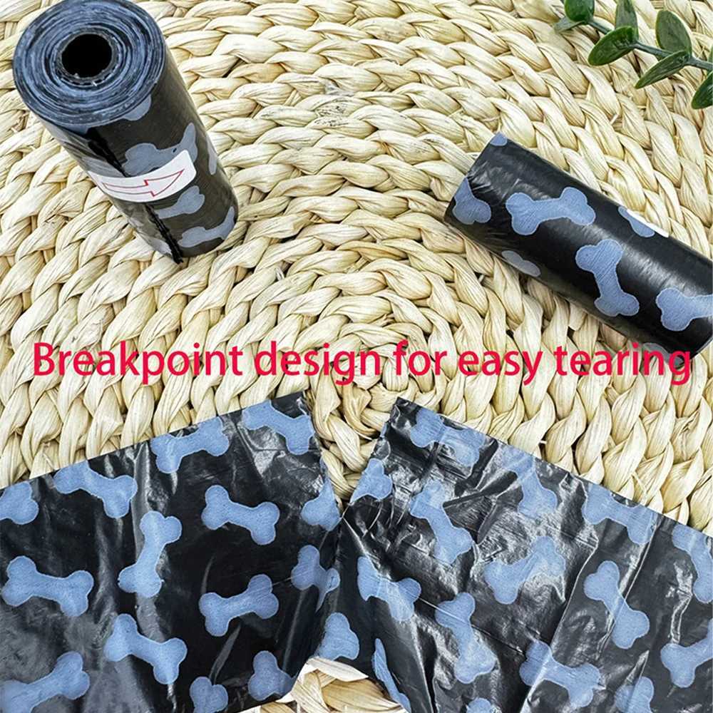 Pet Supplies Dog Poop Bags for Waste Refuse Cleanup Printing Bones Poop biodegradable Bag Outdoor Home Clean Refill Garbage BagXJ250104