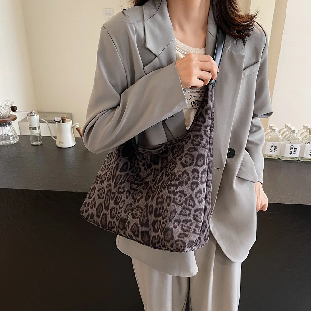 Leopard Tote Bag for Women Cheetah Handbag Purse Vintage Hobo Bags Retro Shoulder Bag Clutch Large Capacity Work Bag 250103