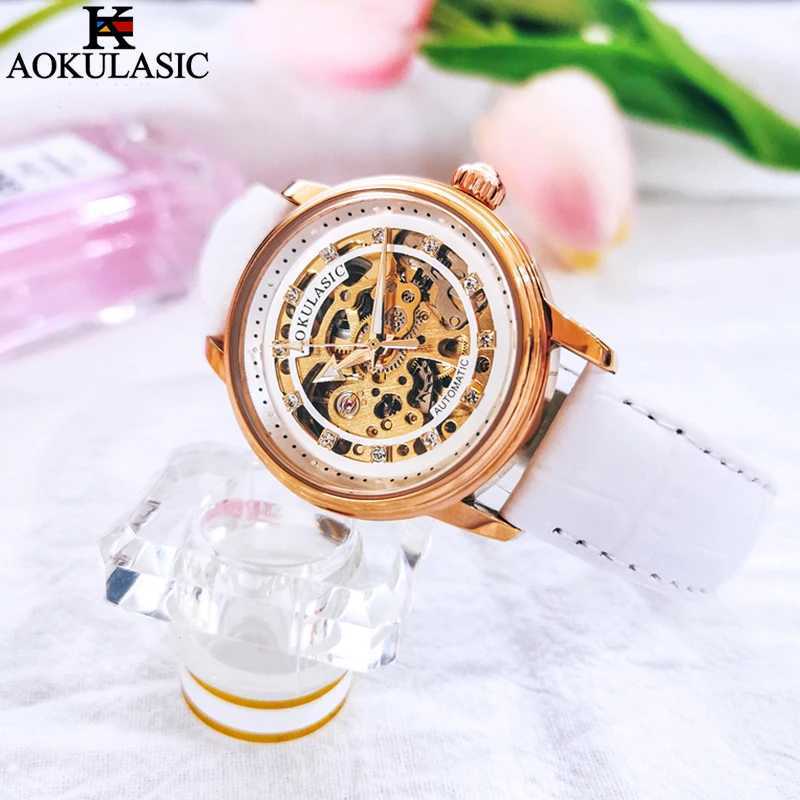 AOKULASIC New Hot Womens Automatic Machinery La Elegant Luxury High Quality Waterproof Women Relogio Feminino W250104