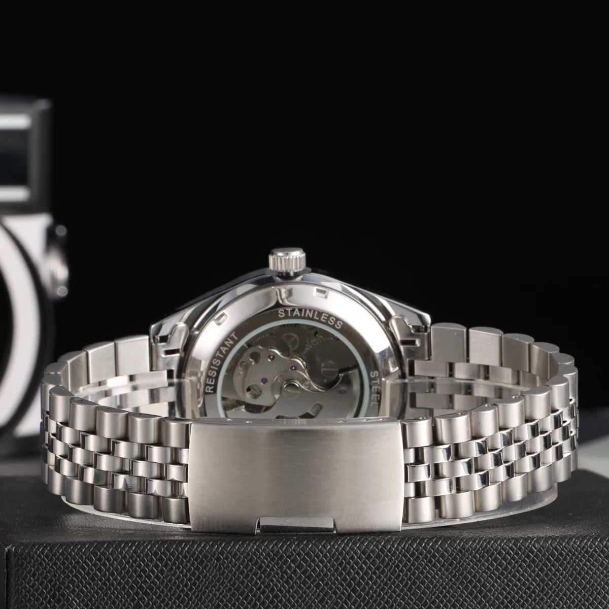 Mechanical Womens Steel Bracelet Womens Automatic Watch Waterproof La Clock W250104