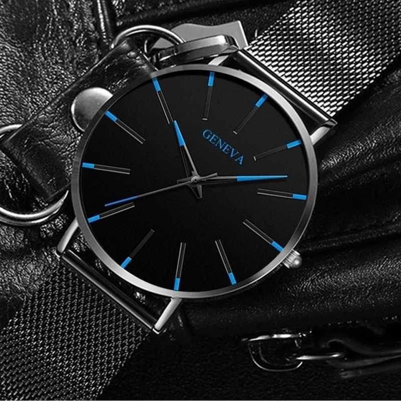 Minimalt Mens Fashion Ultra Thin ES Simple Mens Busin Stainless Steel Mesh Strap Quartz Wristband Relogio Masculino W250104